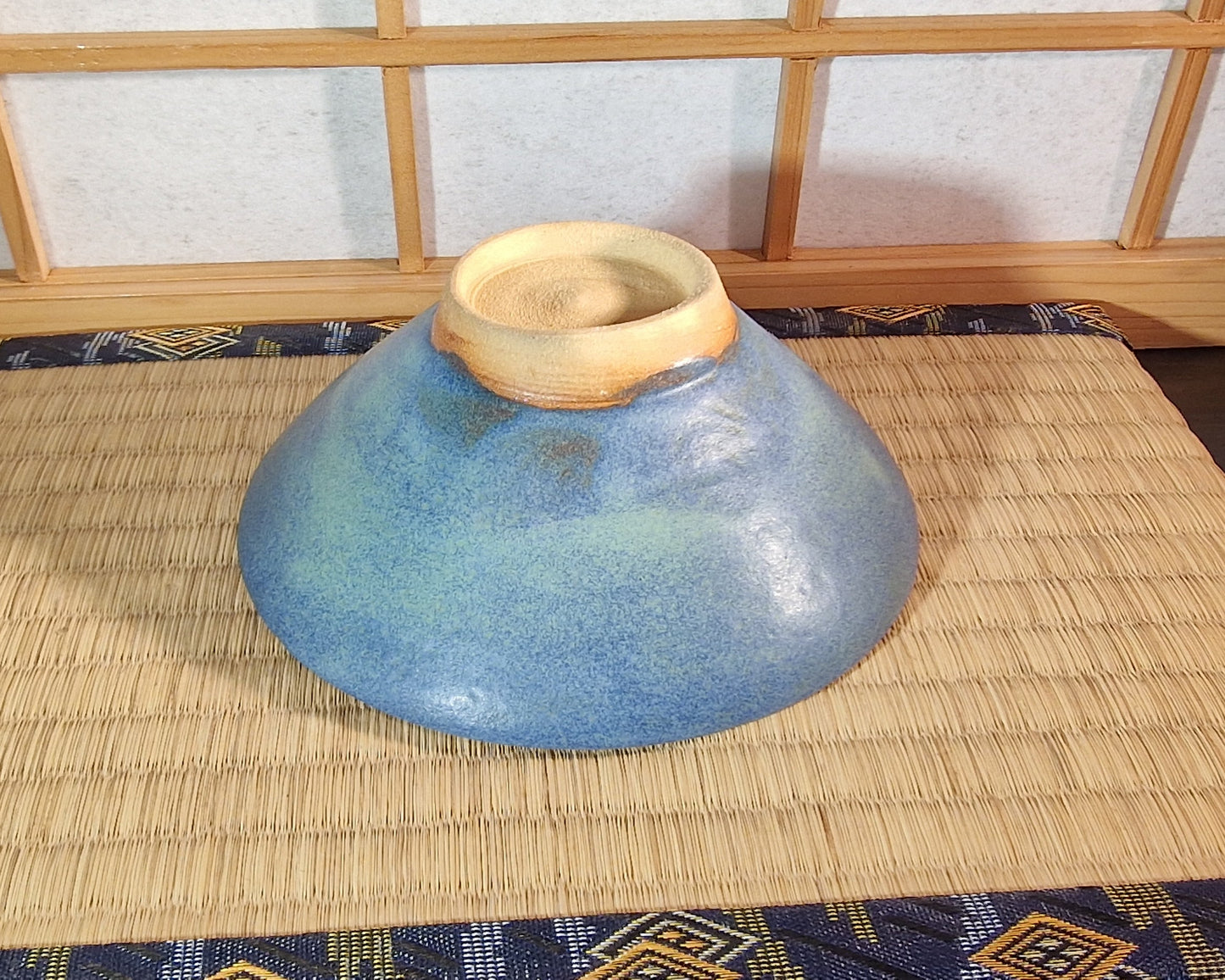 Blue summer chawan, tea bowl