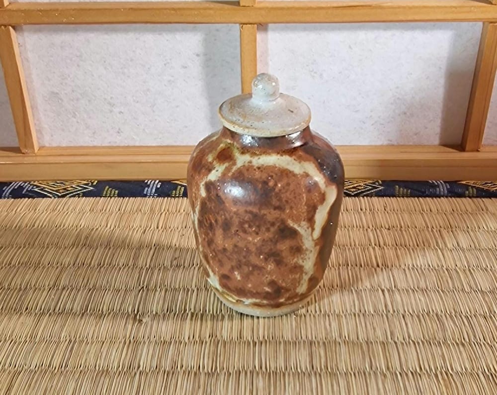 Brown chaire, tea caddy for matcha use in the Japanese tea ceremony