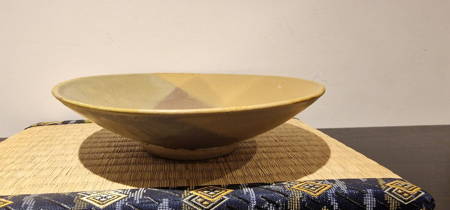 Beige and yellow plate